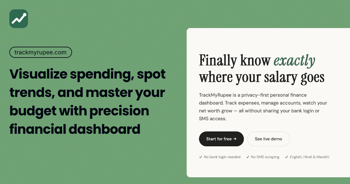 Built an open source expense tracker that doesn't read your SMS or ask for bank login. Looking for c logo
